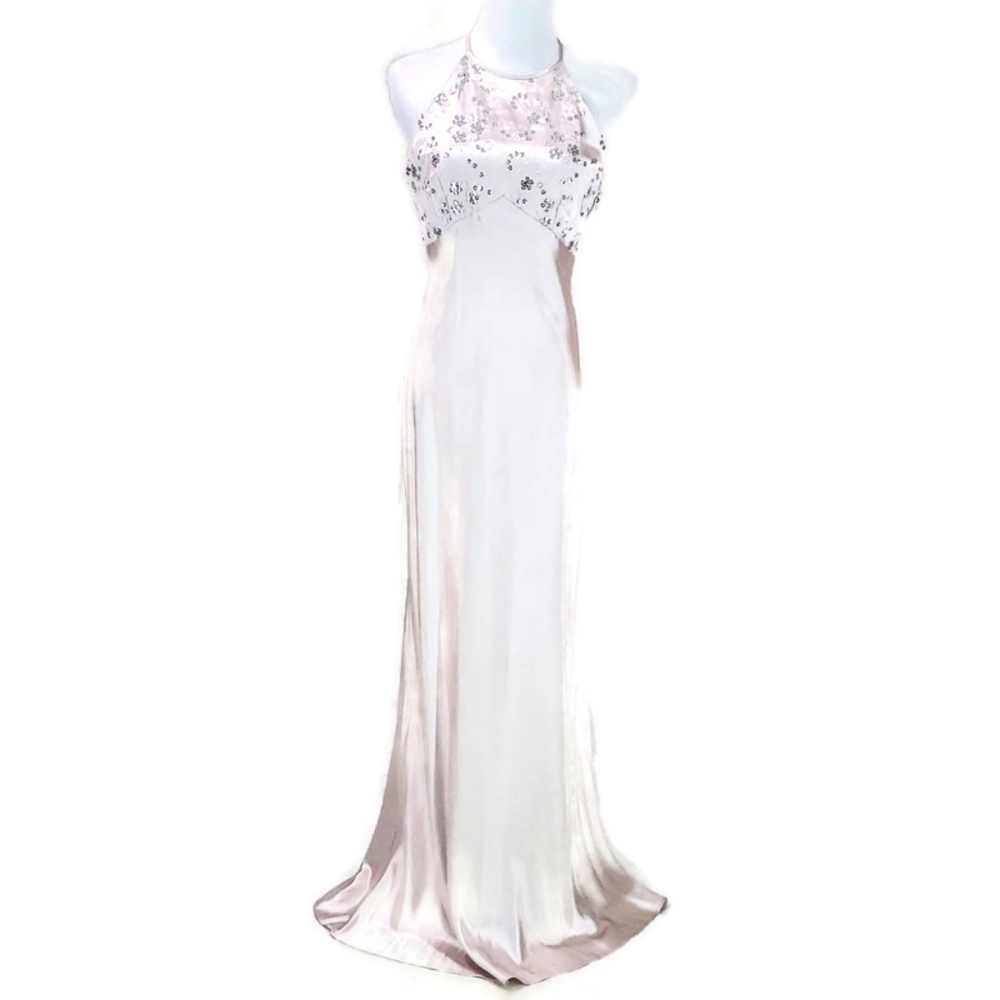 Vintage 90's Zum Zum Pink Embroidered Prom Dress Fairy Maxi Gown 90's Babydoll